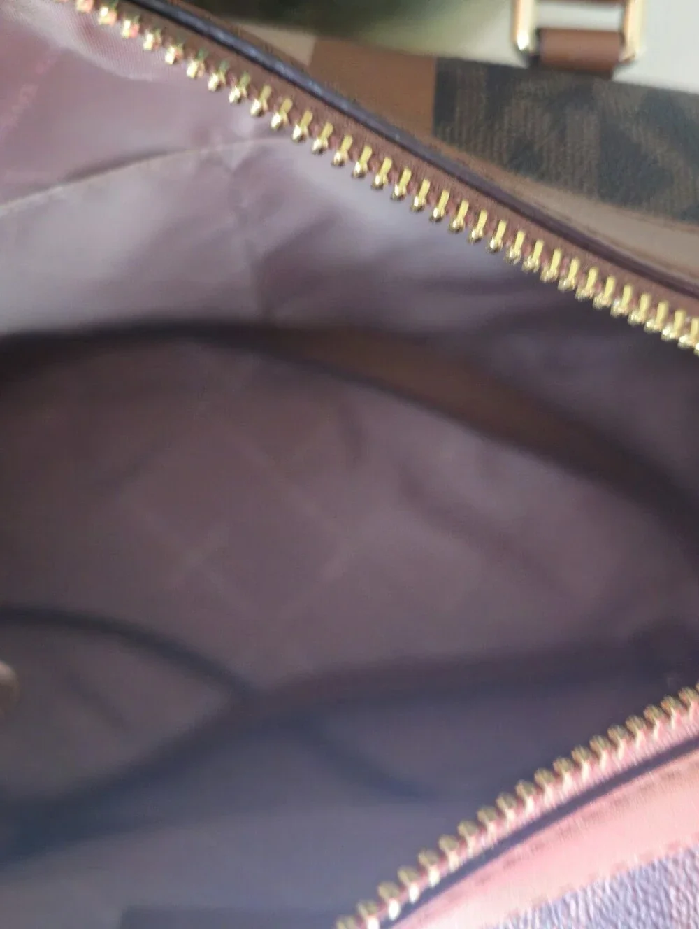 Michael Kors Brown Monogram Stripe Satchel